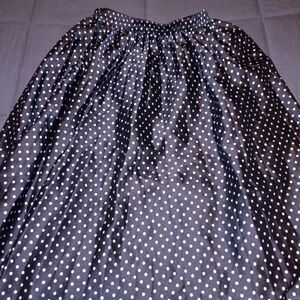 Monteau Black and White Polka Dot A-Line Skirt